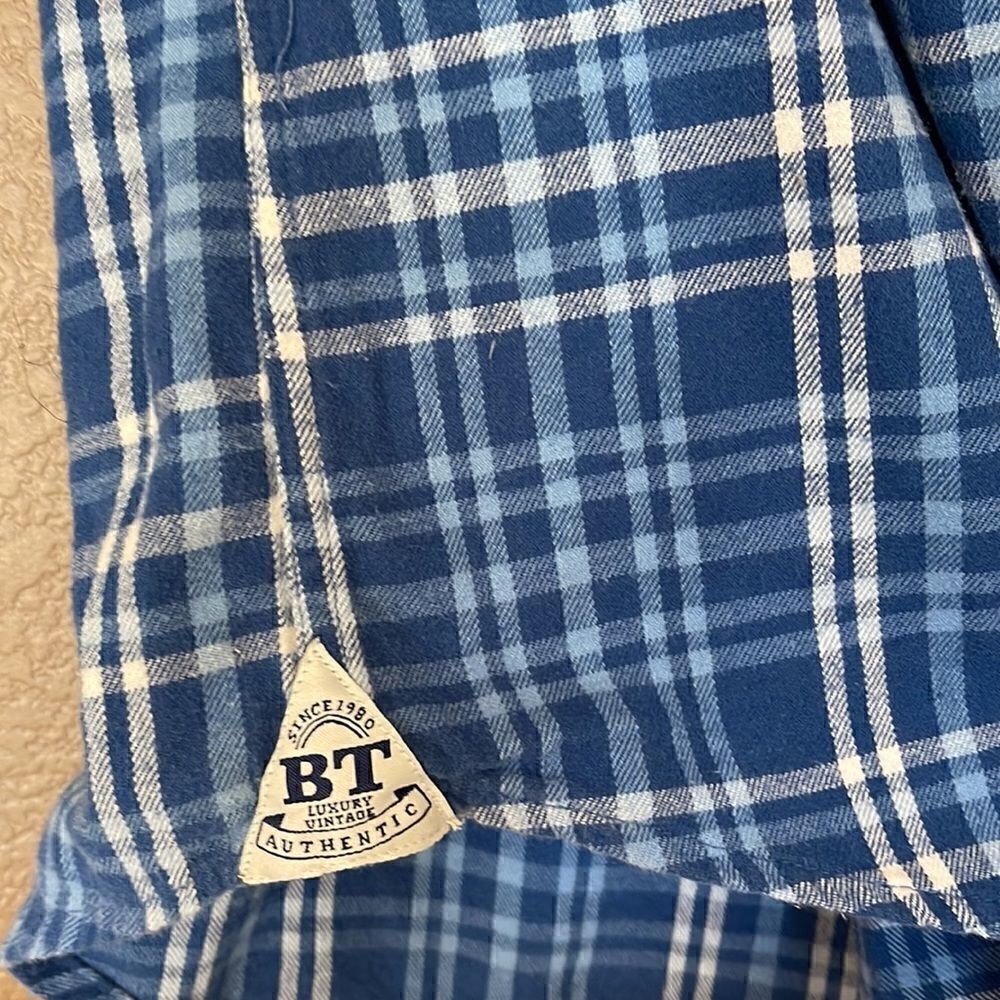 Boston traders luxury vintage blue plaid shirt size small - Picture 3 of 6